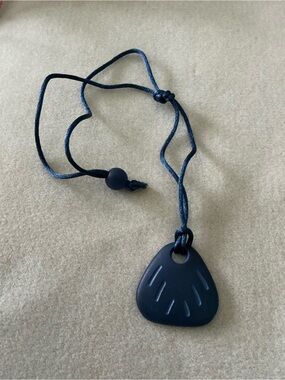 Blue Teether Necklace Pendant on Adjustable Cord